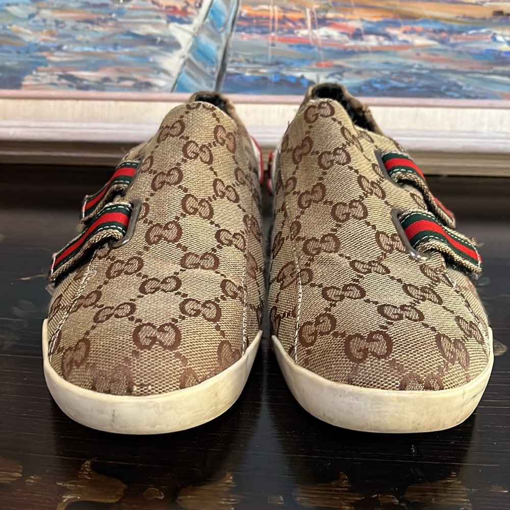 VTG Gucci Fashion GG Monogram Canvas Velcro Sneakers size 40 - Picture 7 of 16